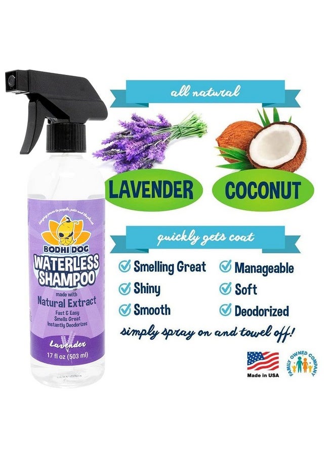 Bodhi Dog - Waterless Shampoo | Natural Dry Shampoo For Dogs Or Cats | Neutralizes Pet Odor | No Rinse Required | Made With Natural Extracts | Vet Approved Made In Usa (Lavender, 17 Fl Oz) - Image 1