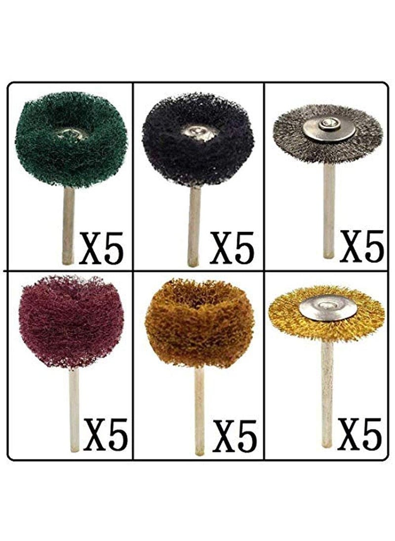 DIY Crafts Diy Crafts 11402 10530 Multistyle Mini Abrasive Wheel Buffing Polishing Set for Dremel Rotary Tool Multicolor 30 Piece  - Image 1