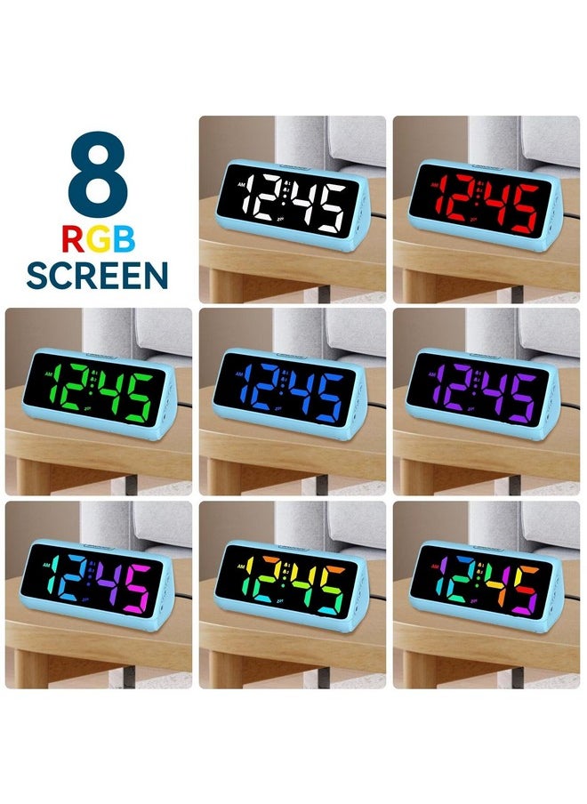 Netzu Loud Alarm Clock For Heavy Sleepers, Rgb Alarm Clocks For Bedrooms Seniors Kids, Plug In Digital Clock With 5 Dimmers, 2 Alarms, 4 Volumes And Snooze  - Image 2