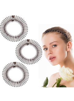 TUICARE 3Pieces Flexible Plastic Circular Stretch Hair Combs, Headband Hairband Holder For Women Girls  - Image 3