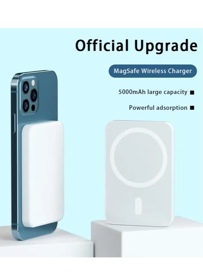 BGM - iPhone MagSafe Battery Pack For iPhone 12/13/14/15/16, iPhone 12/13/14/15/16 Pro, iPhone 12/13/14/15/16 Pro Max and iPhone 12/13 Mini - White - Image 1