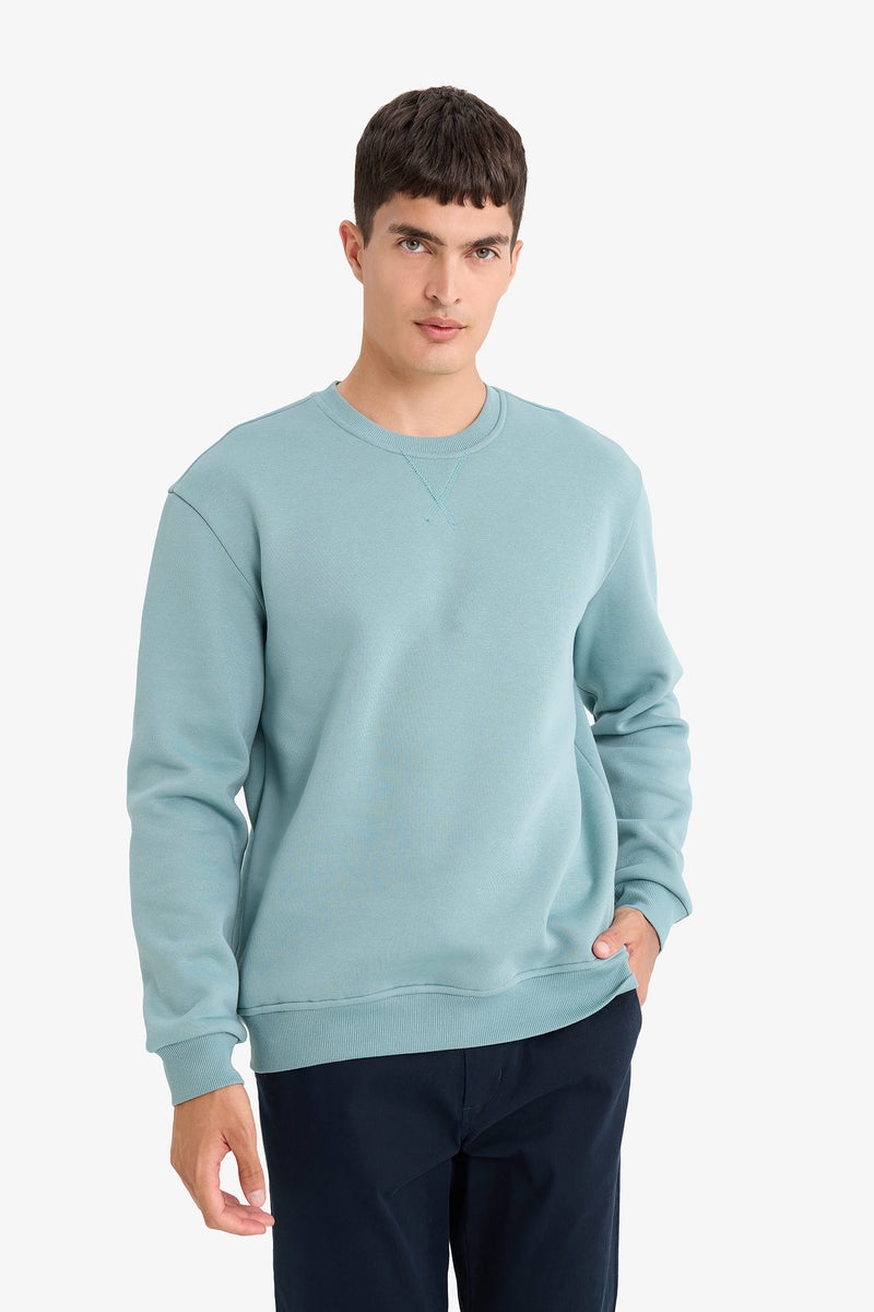 DeFacto Green Man Regular Fit Sweatshirt Casual - Image 3