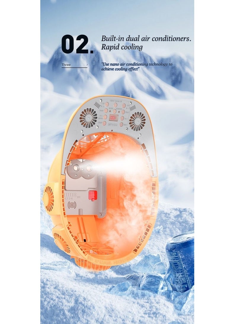 Multi-functional fan safety helmet, solar rechargeable with light, Bluetooth air conditioner, sun protection and shading, construction site summer helmet - Image 5