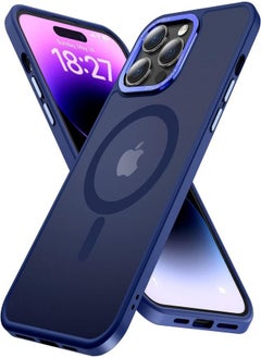 Magnetic Case for iPhone 14 Pro Max, Compatible with MagSafe Shockproof Protection Cover, Translucent Matte Phone Case with Strong Magnet, Slim Case for Apple 14 Pro Max 6.7 Inch (2022)-Blue