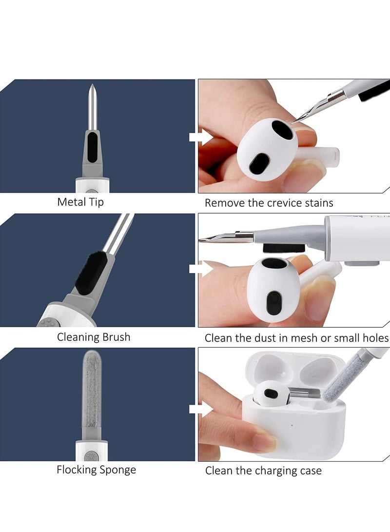 Rugged Armor Case Cover with Cleaning Kit for Apple AirPods Pro 2, Shockproof Protective Shell (Camo Gray) - Image 5