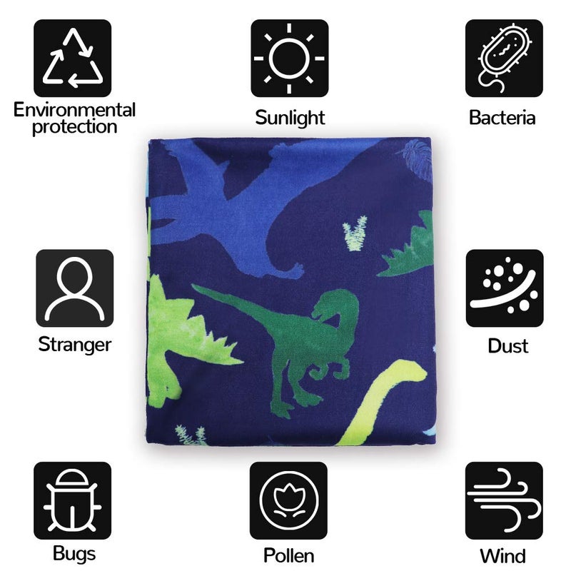 TANOFAR Baby Car Seat Cover, Multi- use Nursing Cover for Breastfeeding, Carseat Cover Boys, Dinosaur Baby Shower Stuff for Newborn, Soft Breathable - Image 2