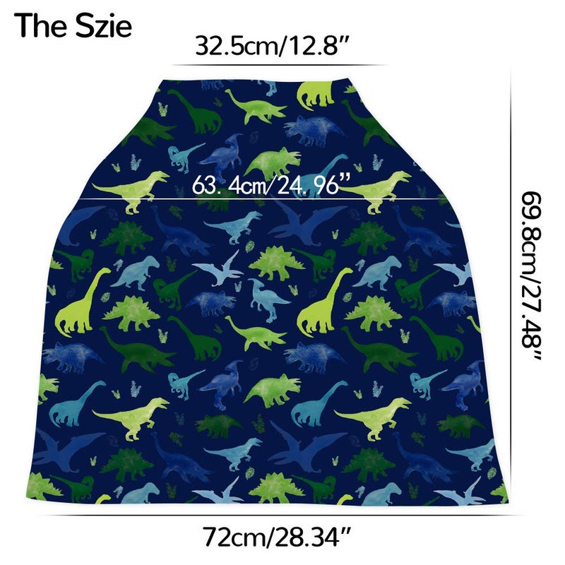 TANOFAR Baby Car Seat Cover, Multi- use Nursing Cover for Breastfeeding, Carseat Cover Boys, Dinosaur Baby Shower Stuff for Newborn, Soft Breathable - Image 3