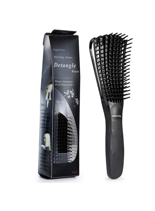BESTOOL Detangling Brush, Detangler Brush for Natural Black/ Curly Hair Afro 3/4abc Texture, Faster n Easier Detangle Wet or Dry Hair with No Pain (Black) - Image 1