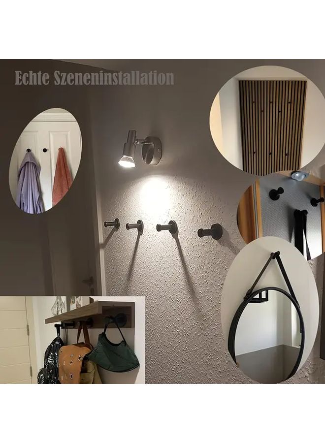 2 Pcs Heavy Duty Black Stainless Steel Wall Mounted Towel Hook Contemporary Style - Image 5