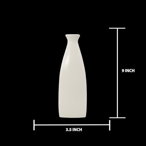 Aabco Unique Shape, Ceremic Vase for Living Room, Home Decoration Items for Living Room, Flower Vases for Home, Office & Table Decor (Plain Bottle Vase) - Image 3