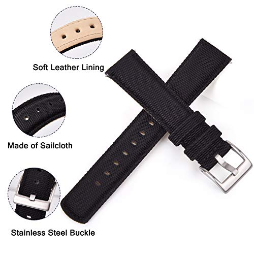 Ritche Christmas Gift 22mm Canvas Sailcloth Watch Band Quick Release Watch Strap for Men Women Watch Bands, White Elephant Gifts, Stocking Stuffers for Men - Image 4