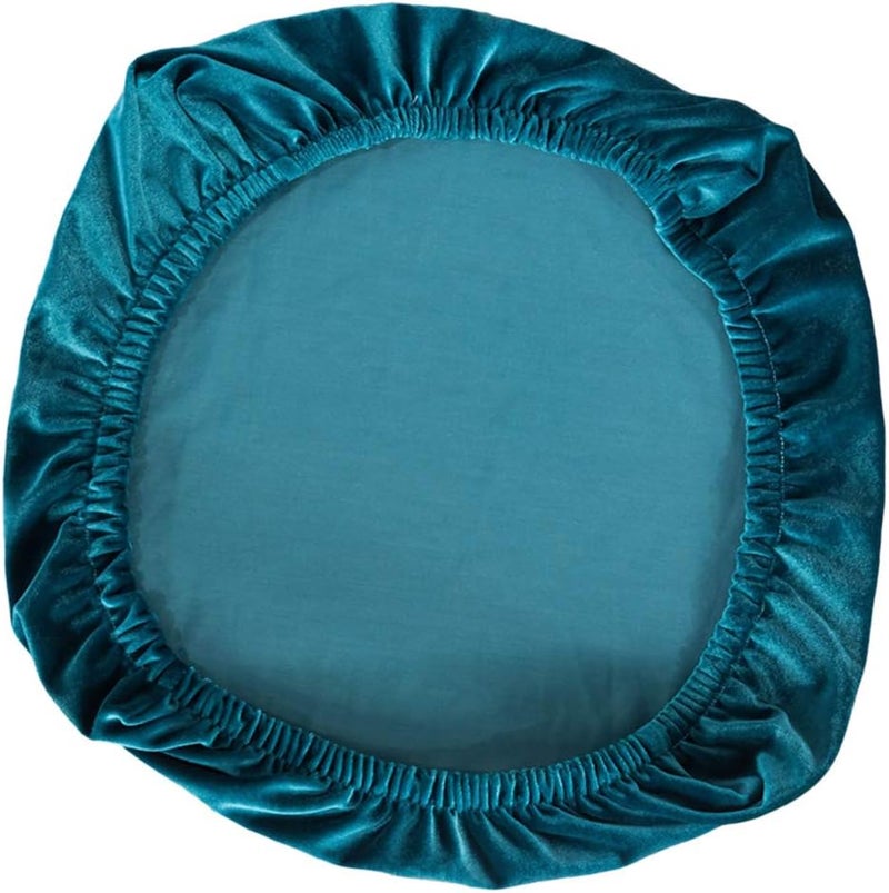 كلاراكو أغطية مقاعد غرفة الطعام المخملية المطاطية، أغطية قابلة للإزالة، ديكور حفلات الزفاف، أزرق داكن - Image 1