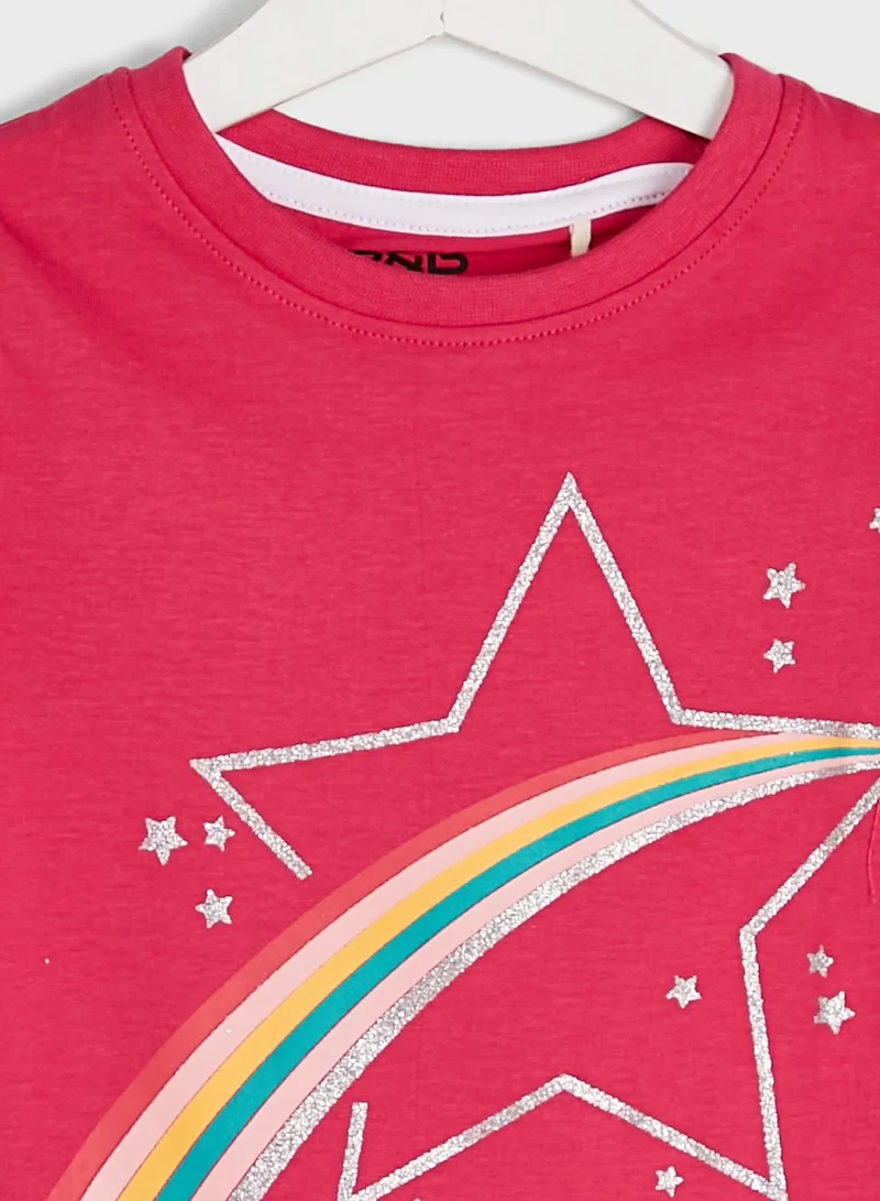 RB Kids Rainbow Star Print T-Shirt