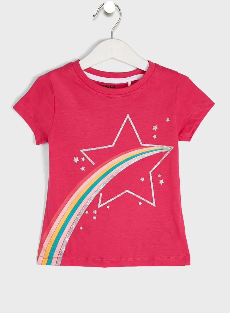 RB Kids Rainbow Star Print T-Shirt