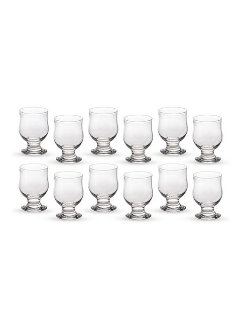 12 Piece Beverage Cup Set Glass Clear 7x7x10 cm