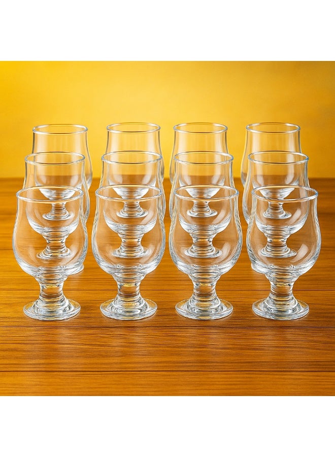 BLOOM 12 Piece Beverage Cup Set Glass Clear 7x7x10 cm - Image 1