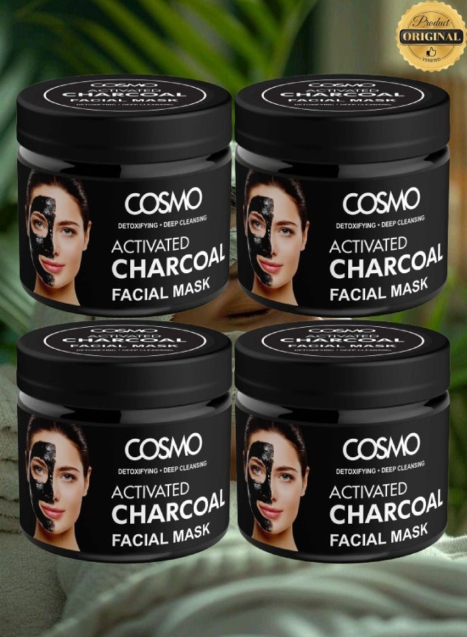 COSMO 4 Pieces Detoxifying And Deep Cleansing Activated Charcoal Facial Mask  - Image 1