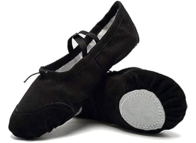 Canvas ballerina flats with flat leather soles for dancing, yoga ballet for young children, for girls (Multicolour) - Image 5