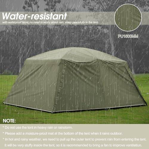 Vidalido 8-10 Person Camping Tent with 3 Door 2 Room Large Family Cabin Tents, Double Layer Waterproof Portable Glamping Tent, Big Tents for Outdoor Picnic Camping Hiking and Family Gathering - Image 5