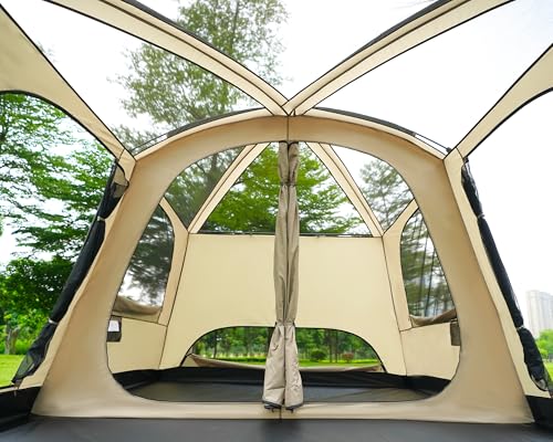 Vidalido 8-10 Person Camping Tent with 3 Door 2 Room Large Family Cabin Tents, Double Layer Waterproof Portable Glamping Tent, Big Tents for Outdoor Picnic Camping Hiking and Family Gathering - Image 3