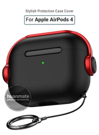 Apple AirPods 4 Premium Protection Case Cover - Black/Red - Lightweight, Stylish Design, Accurate Cut-outs - Easy to Install & Remove - Durable Shield for Your Apple AirPods 4 - pzsku/ZAD08AD87B3630AB204F6Z/45/_/1741907679/73fade6e-0c2a-4c4d-956f-2164485c6474