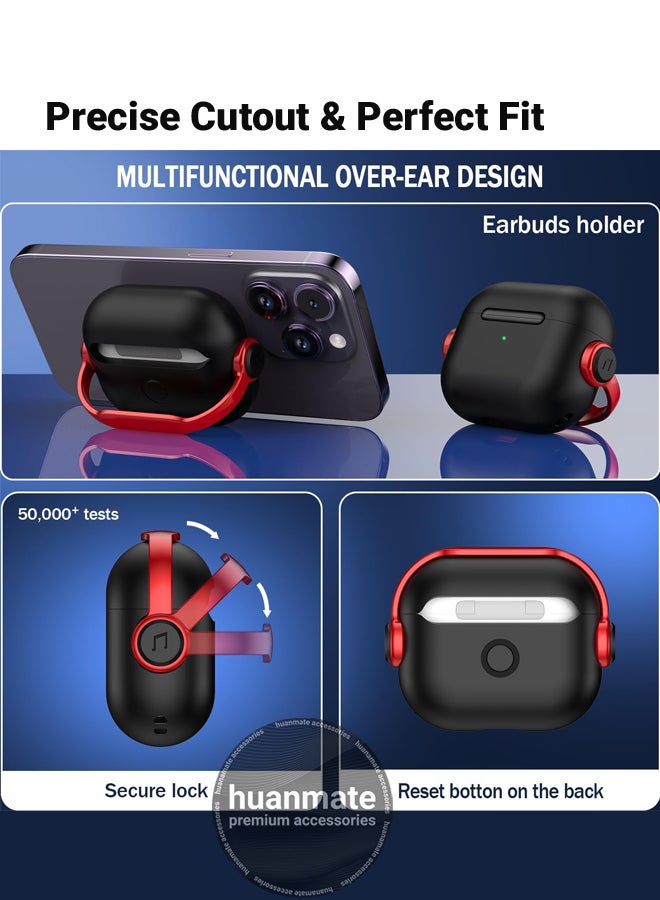 Apple AirPods 4 Premium Protection Case Cover - Black/Red - Lightweight, Stylish Design, Accurate Cut-outs - Easy to Install & Remove - Durable Shield for Your Apple AirPods 4