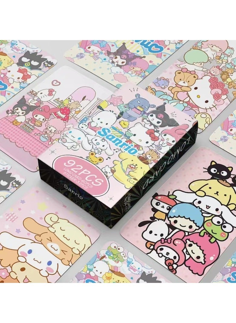 NIBEMINENT 92 قطعة بطاقات لومو كرتونية من سانريو لهواة الجمع والهدايا - Image 1