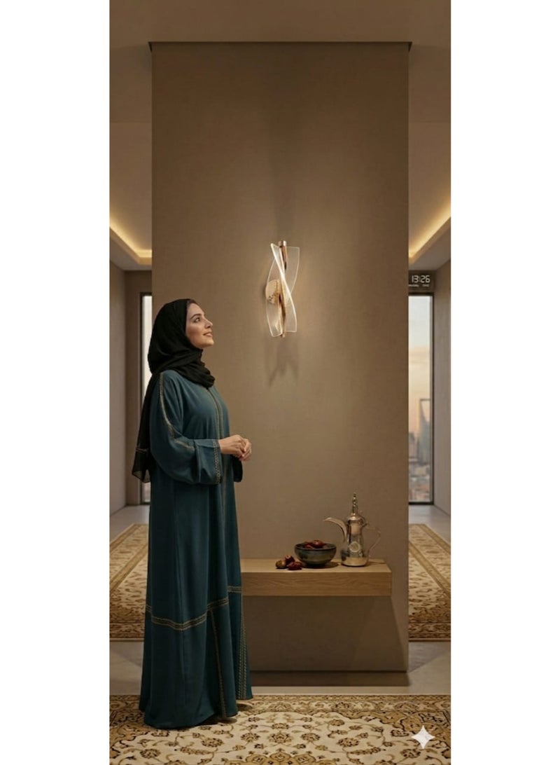 Humars Modern Spiral LED Wall Sconce – Luxury Rose Gold Acrylic Ribbon Wall Light for Living Room, Bedroom, and Hallway - Image 4