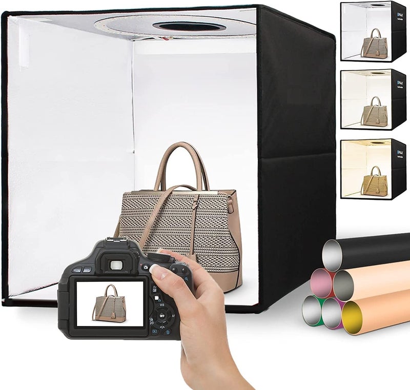 Jubilant Portable Photo Studio Light Box, 40cm Professional Dimmable Shooting Tent Kit with 6 Kinds Double-Sided Color Backgrounds for Product Photography (Black-40cm Studio Box) - Image 2