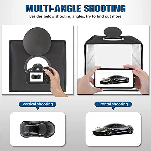 Jubilant Portable Photo Studio Light Box, 40cm Professional Dimmable Shooting Tent Kit with 6 Kinds Double-Sided Color Backgrounds for Product Photography (Black-40cm Studio Box) - Image 3