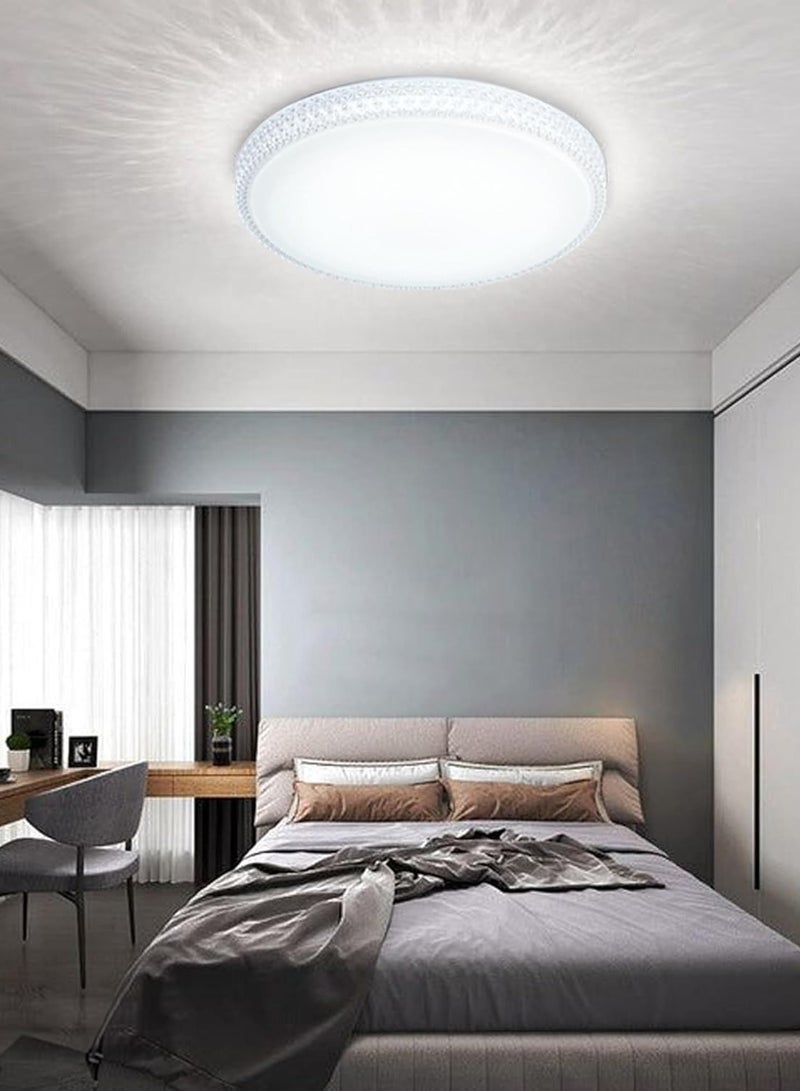 ESNCO ضوء سقف LED مدمج | ضوء سقف قابل للتعتيم للمطبخ وغرفة المعيشة | مصباح سقف LED دائري أبيض - Image 1