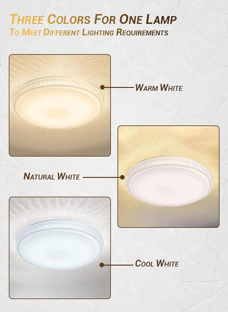 ESNCO ضوء سقف LED مدمج | ضوء سقف قابل للتعتيم للمطبخ وغرفة المعيشة | مصباح سقف LED دائري أبيض - Image 3