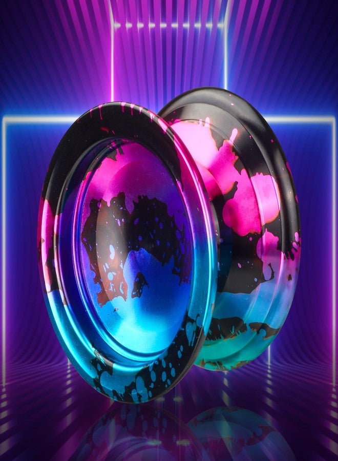 FETESNICE 1.No Professional Yoyo for Adults - Responsive & Unresponsive Metal Yoyo Set for Beginners & Advanced Players, Includes 10 Strings, Glove, and Carry Bag (Black, Blue, Pink) - Image 3