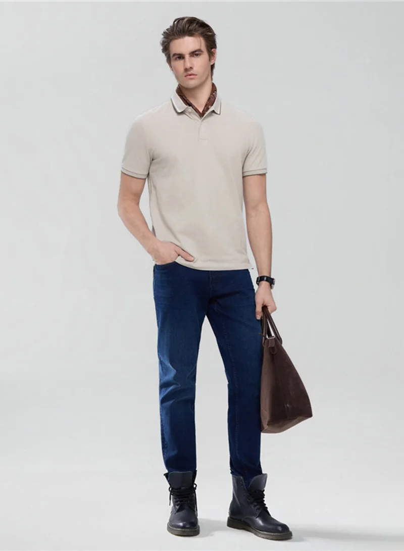 GIORDANO  Men’s Slim Pique Solid Polo with Flat Knit Collar for Men | Best Price UAE