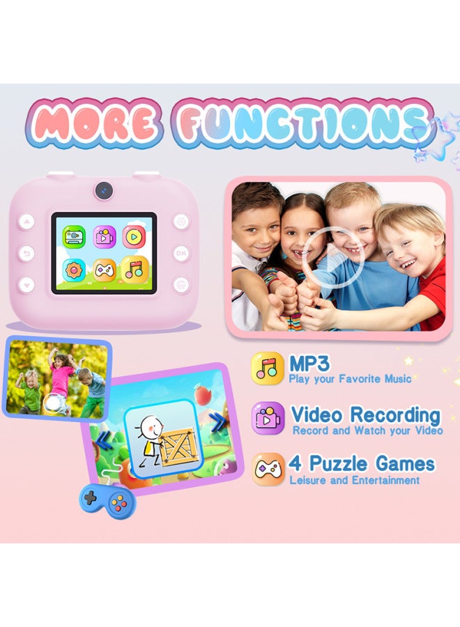 Generic Hot Children's Digital Camera M8 Children's Instant Printing Camera One-Shot-and-One-Shot-and-One-Shot-and-One-Shot-and-One-Shot-Ready-to-One-Pot Camera Toy-Color: Print Roll Paper * 3 Lanyard Color Pen * 5 Charging Line Instruction Gift Box ]  - Image 4