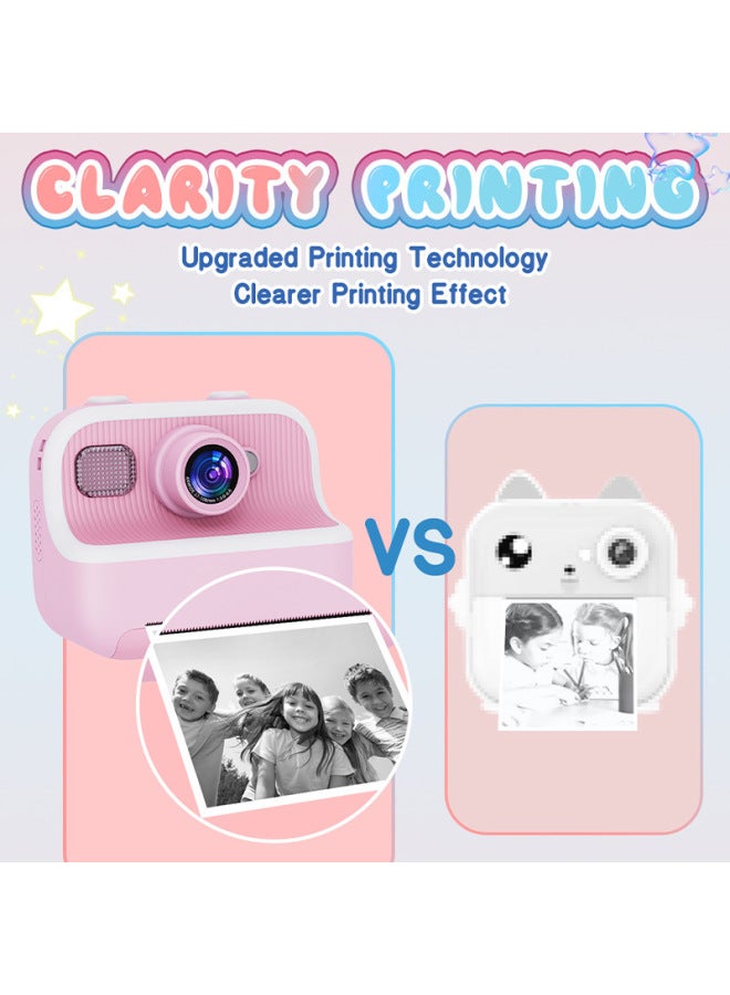 Generic Hot Children's Digital Camera M8 Children's Instant Printing Camera One-Shot-and-One-Shot-and-One-Shot-and-One-Shot-and-One-Shot-Ready-to-One-Pot Camera Toy-Color: Print Roll Paper * 3 Lanyard Color Pen * 5 Charging Line Instruction Gift Box ]  - Image 3