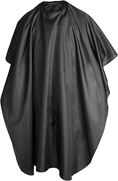 TRIXES Hairdressing Gown Barbers Cape Black Full Length Cape Waterproof Unisex Professional BarbersHairdressers Gown for Hair Styling Cuts and Colours - Image 1