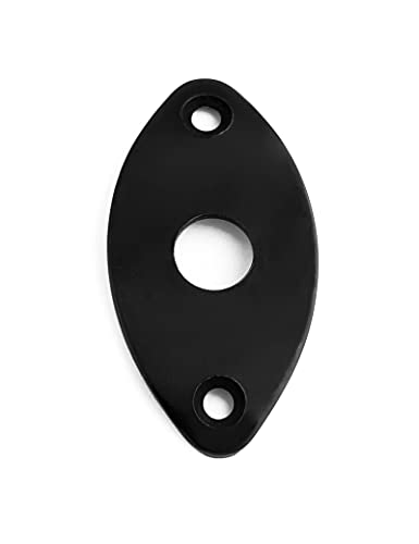 Bogart Guitar Jack Socket Plate Curved Oval Football Style Output Jack Plate Compatible with Les Paul Ibanez Jackson Guitar or Bass with Mounting Screws Black. (HJ 003-BK) - Image 5