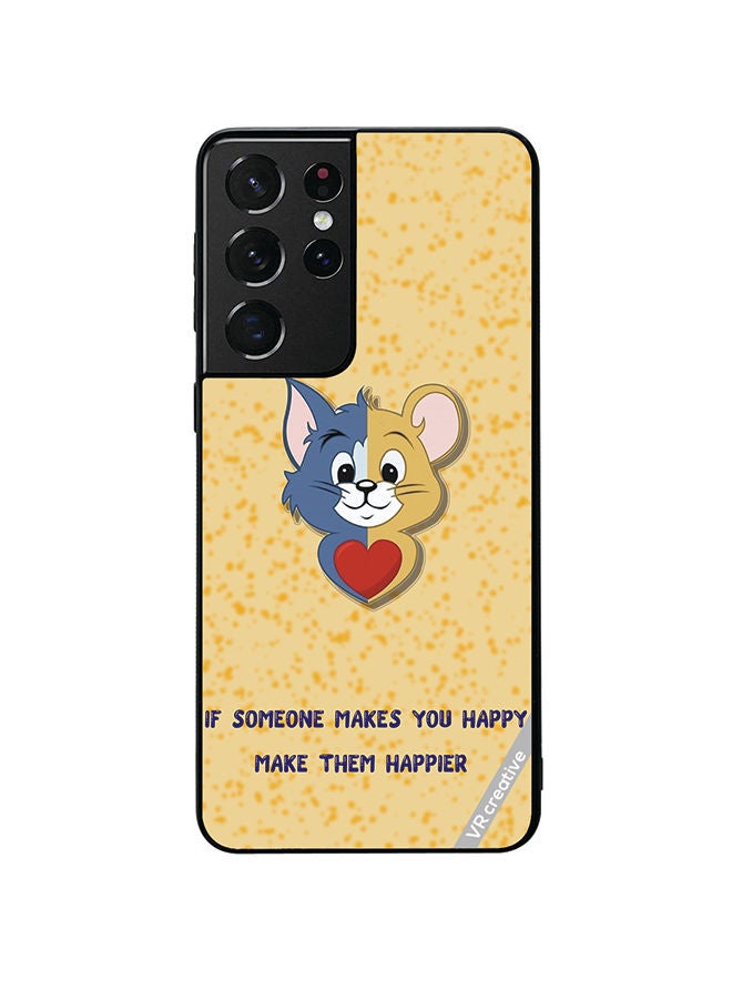 VR CREATIVE Protective Case Cover For Samsung Galaxy S21 Ultra 5G Tom Jerry Design Multicolour - Image 1