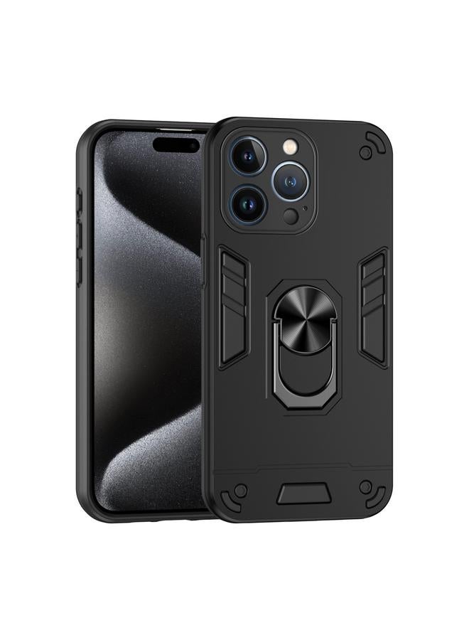 S-TOP Case For iPhone 13 Pro Shockproof Metal Ring Holder Phone Case - Image 1