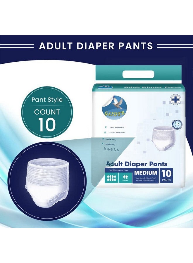 GLIDER Unisex Adult Diaper Pant Medium With Superior Overnight Absorbency-15-44 Inch, 40-115 Cm ((Pack Of 1(10 Count)) - Image 5