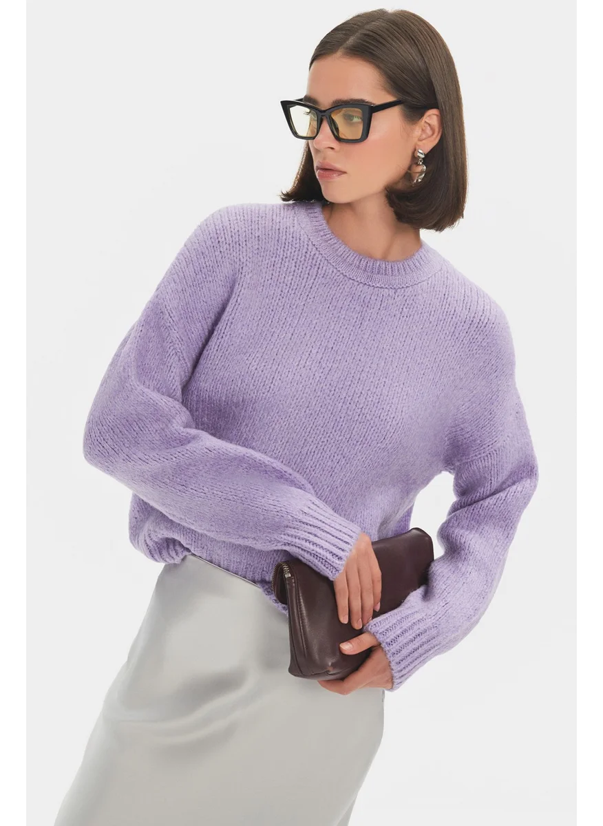 جون Women's Wide Pattern Soft Texture Basic Knitwear Sweater