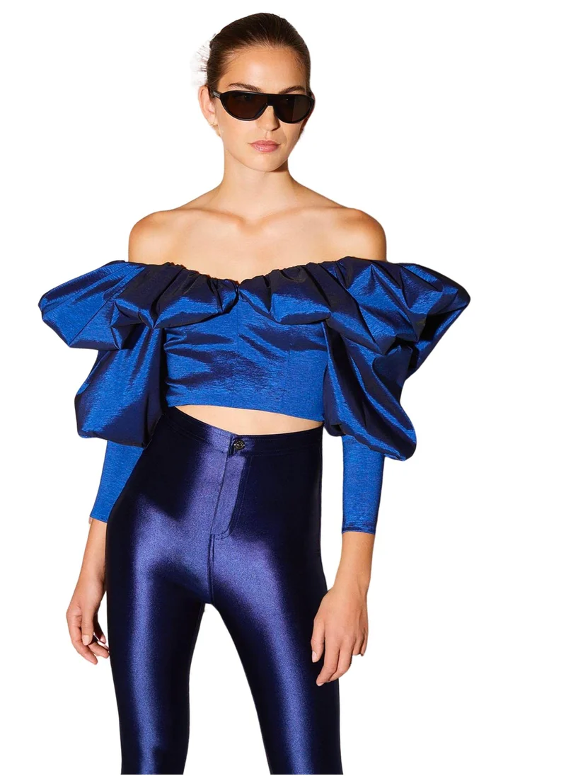 Nocturne Balloon Sleeve Crop Top