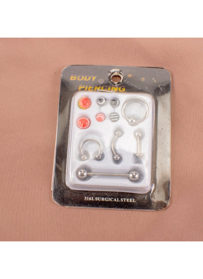 Generic Set of Silver Stainless Steel Body Piercing  - Image 1