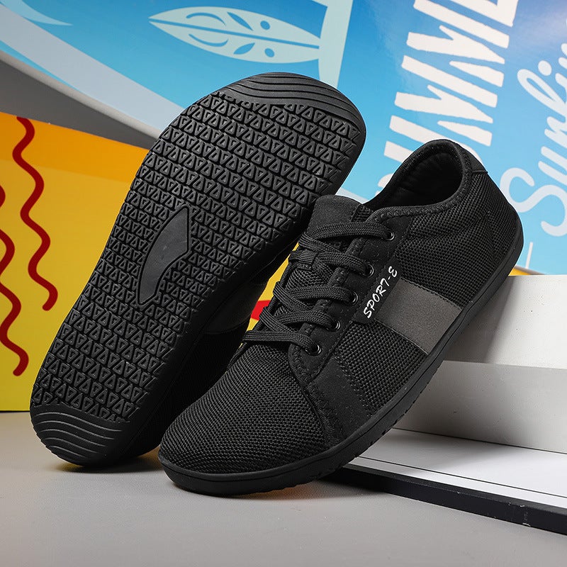 New Barefoot Wide-toe Shoes Fly-woven Loose Sports Womens Shoes Large Size Wide-palm Casual Four Seasons Mens and Womens Hiking Shoes Mens Shoes A039 Black