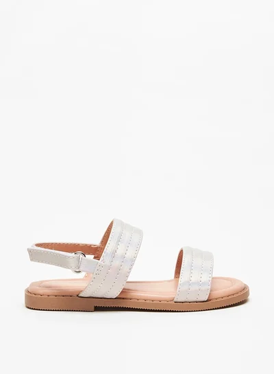 جونيورز Girls Stitch Detail Strap Sandals with Hook and Loop Closure