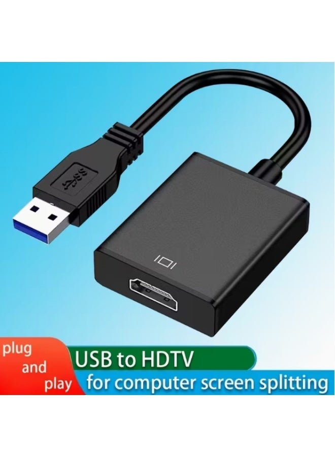 USB to HDMI Female Converter Adapter USB 3.0 to HDMI Video Adapter HD Conversion Cable, Suitable for Notebook, Computer, Projector HDTV Cable - Image 2