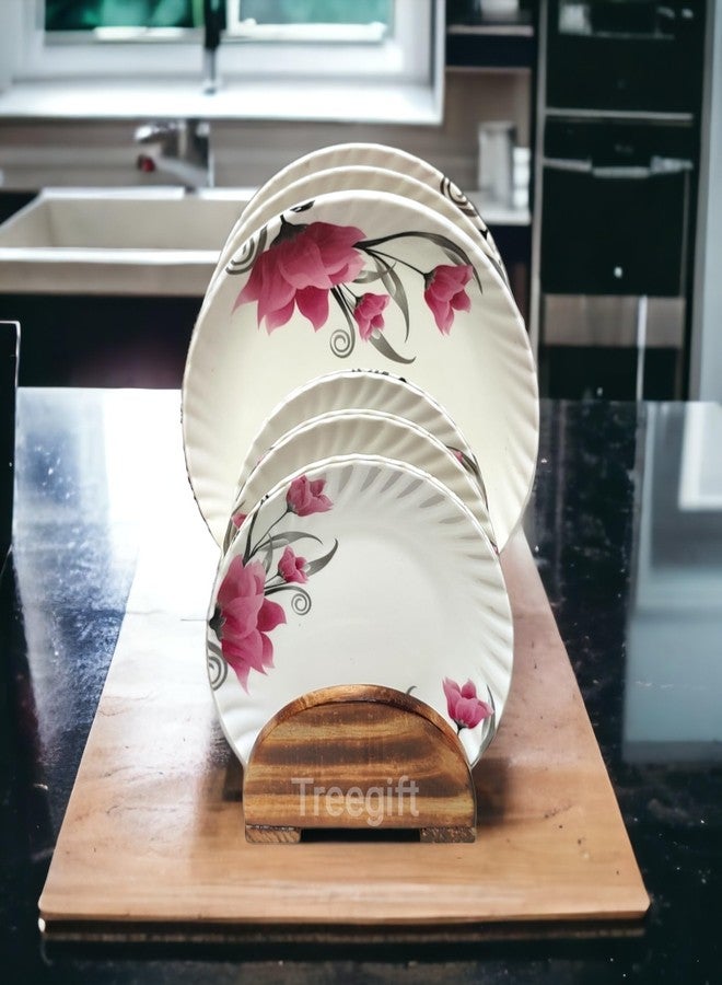 Treegift Wooden Dish Rack,Plate Stand,Utensil Holder,Utensil Rack,Plate Rack for Modern Kitchen Storage,Dining Table.Pinewood,Size- (11" x 6" x 3") inch (Single) - Image 2