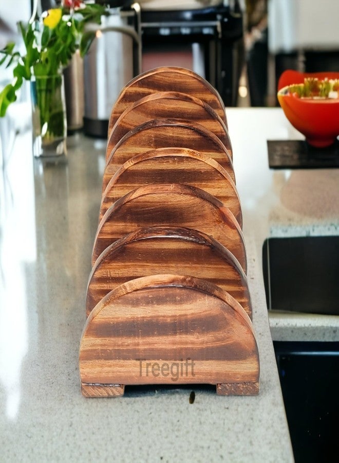 Treegift Wooden Dish Rack,Plate Stand,Utensil Holder,Utensil Rack,Plate Rack for Modern Kitchen Storage,Dining Table.Pinewood,Size- (11" x 6" x 3") inch (Single) - Image 4