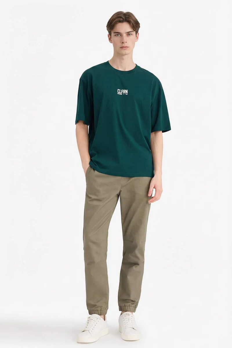 ديفاكتو Boxy Fit Printed Cotton T-shirt